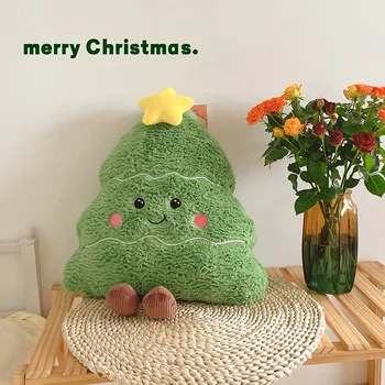 Kawaii 50cm Árvores de Natal Brinquedos de Pelúcia Macio de Alta Qualidade de Pouca Expressão Travesseiro Boneca de Decoração de Casa de Férias Presente Celebrar Criança