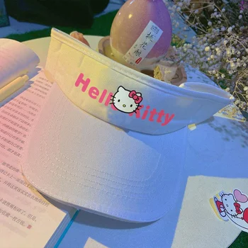 Kawaii Sanrio Hello Kitty Kuromi Cinnamoroll Boné De Beisebol De Banda Desenhada Da Menina Branca Vazia, Chapéu Alto E Bonito Moda Proteção Contra O Sol, Chapéu De Sol