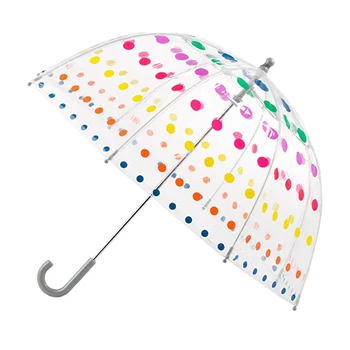 Kid Bolha transparente Guarda-chuva de Homens e Mulheres, Crianças, guarda-Sóis Transparente Alça Longa de Moda Guarda-chuva