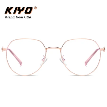 KIYO Marca 2020 Novas Mulheres Homens Moda Anti Óptico Leve Azul Armação de Metal Óculos de Armações de Óculos arredondados Óculos 9652 4