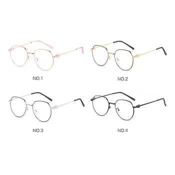 KIYO Marca 2020 Novas Mulheres Homens Moda Anti Óptico Leve Azul Armação de Metal Óculos de Armações de Óculos arredondados Óculos 9652 5