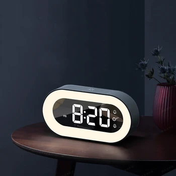 LED Relógio de Mesa de Luz Digital, Relógio Despertador Crianças de Presente de Natal Criativo Sleepping Quarto de Cabeceira, Candeeiro USB Relógios da área de Trabalho 2