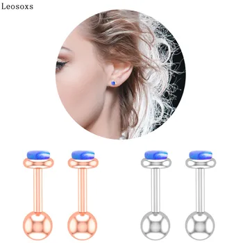 Leosoxs 2 peça Nova moda requintada rodada ossos do ouvido brinco do parafuso prisioneiro da jóia piercing