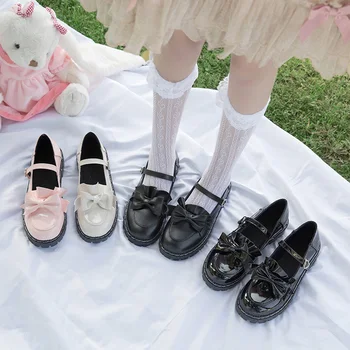Lolita sapatos de 2020, novo single de sapatos outono de cabeça redonda de meio calcanhar JK Mary Jane Mui Lulu Lolita sapatos