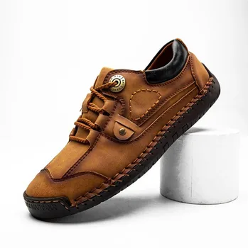 Luxo microfibra Couro Homens Sapatos de Costura à Mão o Homem Casual Sapatos Welt Costura de Sapatos Flats Masculino Lazer Sapato Tamanho Grande 38-46