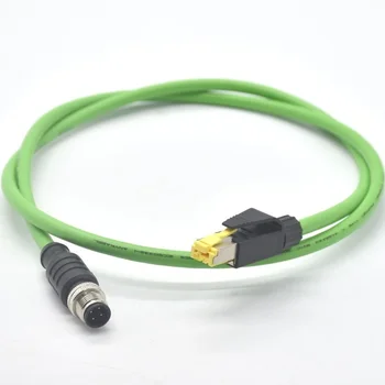 M12 de 4 Pinos D Código Para Conector RJ45 Macho e Fêmea Conector de Fios Profinet Éter Gato Linha Ethernet do Roteador Interruptor Servo-Motor 4