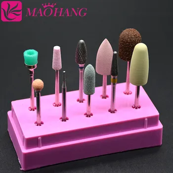 MAOHANG 10PCS/set Pro Pedicure Kit de Nail Art manicure Arquivos da Máquina de carboneto de Unhas Broca de kits Elétrica da Broca da Arte do Prego Ferramentas 0