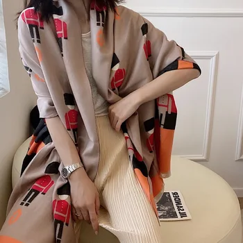 Marca De Luxo Inverno Mulheres Cachecol De Cashmere Designer De Impressão Lenços Quente Pashmina Cobertor Feminino Xales Envolve Grosso Foulard Bufandas