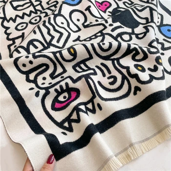 Marca de luxo Inverno Pashmina Cachecol para a Mulher de Design Bufanda Grosso Cobertor de Cashmere Xale Envolve Poncho Feminino Echarpe Bandana Novo 4