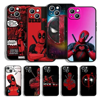 Marvel, Deadpool Caso de Telefone Para o iPhone da Apple 14 11 12 13 Max Mini 5 6 7 8 S SE X XR XS Pro Plus Preto Funda Capa do disco Capa