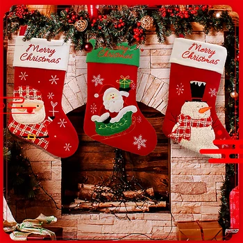 Meias De Natal Vermelho Letras Do Alfabeto Meia Do Natal Santa De Natal Botas Pingente De Árvore Decorações Para A Casa De 2023 Sacola Para Doces Bolso