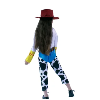 Menina do Toy Story Jessie Cosplay do Traje da Festa de Halloween de Woody Roundup Cowgirl Jessie, dinâmicas de grupo Terno para Menina 1