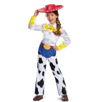 Menina do Toy Story Jessie Cosplay do Traje da Festa de Halloween de Woody Roundup Cowgirl Jessie, dinâmicas de grupo Terno para Menina 3