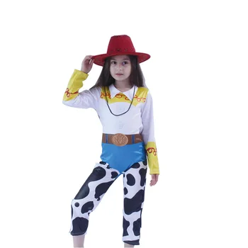 Menina do Toy Story Jessie Cosplay do Traje da Festa de Halloween de Woody Roundup Cowgirl Jessie, dinâmicas de grupo Terno para Menina 4