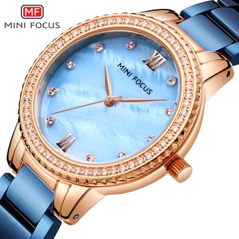 MINI-FOCO de Cristal Senhoras Relógios 2021 relógios de Luxo para Mulheres Casual de Moda Quartzo relógio de Pulso de Aço Azul Correia женские часы Novo