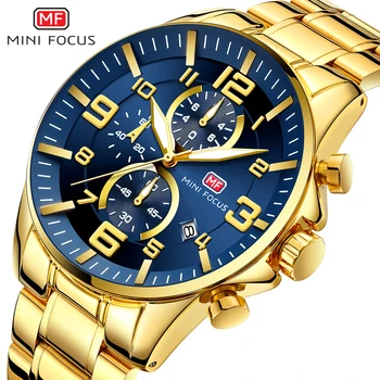 MINI FOCO Homens do Relógio de Quartzo de Negócios Mens Relógios de Ouro de melhor Marca de Luxo Desporto Cronógrafo MilitaryClock Masculino relógio masculino