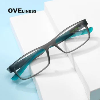 Moda Praça Óculos de Armação Mulheres Homens Óptico de esporte, óculos de Ultraleve Miopia de óculos de grau tr90 o óculos Óculos