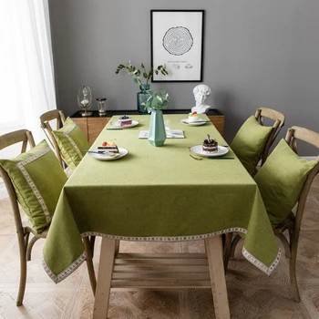Moderno e simples de poliéster-algodão misturado impermeável tecido do laço toalha de mesa retangular mesa de café de pano de mesa pano de