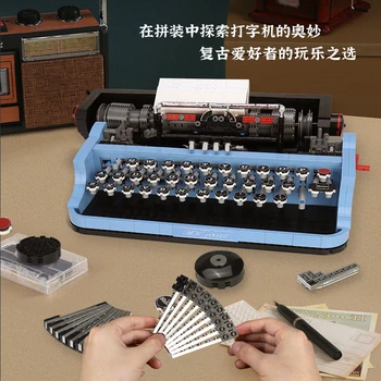MOLDE REI 10032 A Clássica máquina de escrever Modelo de conjunto de Blocos de Construção Educacional Tijolos Criativo de Brinquedos Para as Crianças Presentes de Natal