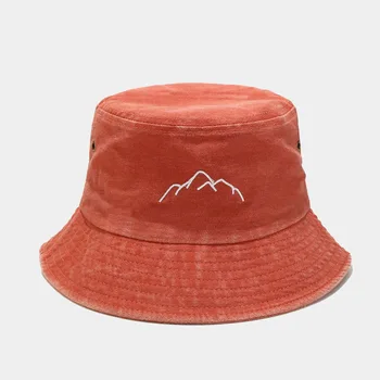 montanhas lavado chapéu de balde de hip hop de verão chapéu de idade vintage pescador panamá retro pesca de praia, chapéu de sol bob dropshipping 4