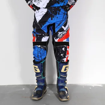 Motocross Calças conjunto de engrenagens competição de corrida terno Mens Ms. senhora Off-road Desgaste-resistente elástico de roupa de Moto MTB DH
