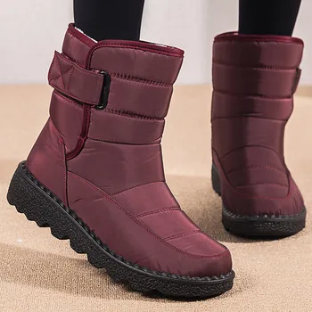 Mulheres Botas de 2023 Novas Botas de Inverno com Plataforma Quente Sapatos de Neve Botas De Mulher Impermeável de Salto Baixo Tornozelo Botas Sapatos Femininos