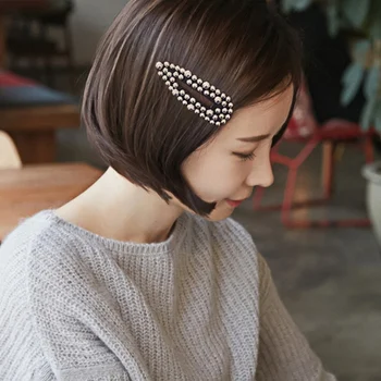 Mulheres coreano Pérola Grampos de Cabelo Pinos de Meninas Elegante Cheia de Pérolas Desgaste da Cabeça para as Mulheres Ins Quente Barrete Acessórios Hairwear 4