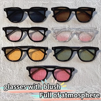 Mulheres Gradual Blush Óculos De Atacado 2022 Novo Óculos De Sol Da Moda Feminina Fotogênico Ins Moda De Óculos Simples Óculos Doce Fresco