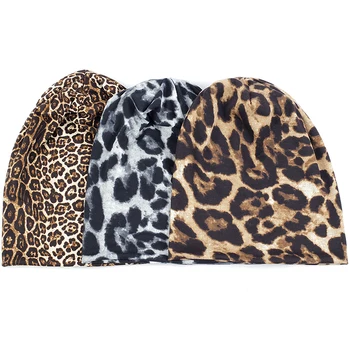 Mulheres Homens de Inverno, Outono Chapéu do Beanie Leopard Impresso Caps Para Adultos Unisex Hip hop chapéus E Bonés Acessórios