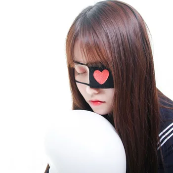 Mulheres, Meninas Japonesas De Cosplay Do Traje Da Menina Da Escola Eyeshade Coração Vermelho Bordado Única Máscara De Olho Elástico Venda 2