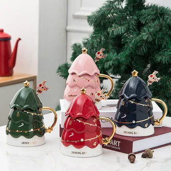 Natal do Produto Novo Caixa de Presente Criativo, Presente com Tampa, Mexendo Caneca de Café Bonito Taça de Cerâmica Dom 1