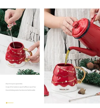 Natal do Produto Novo Caixa de Presente Criativo, Presente com Tampa, Mexendo Caneca de Café Bonito Taça de Cerâmica Dom 3