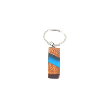 Natural de madeira resina multifuncional pingente, anel de chave 0102