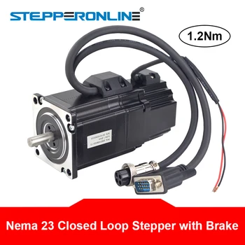 Nema 23 de circuito Fechado de Motor de 1,2 Nm com Freio Eletromagnético com Encoder 1000CPR 4A Nema23 Motor de Passo
