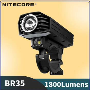 NITECORE BR35 Remoto Interruptor de Luz de Moto 1800Lumens Recarregável Luz de Bicicleta Com Dupla Distância do Feixe& OLED