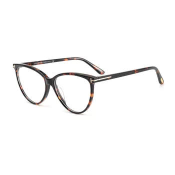Nova Marca Tom TF5743 de Alta Qualidade Casual de Moda Confortável, Grande Quadro de Olho de Gato Eutterfly Acetato de Óculos de grau