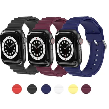 NOVA Pulseira de Silicone Para Apple Faixa de Relógio de Homens e Mulheres de Negócios Smartwatch Pulseira Bracelete iWatch 7 6 SE 5 4 3 41 45mm