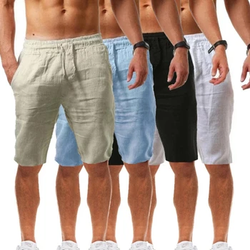 Nova Verão de Homens Soltos Poliéster Respirável com Cinco pontos de Calças Confortáveis E Elegantes, Homens de Shorts Calças de Jogging 4