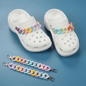 Novo 1 Pcs Nova Pérola Sapato Cadeia de Sapato Encantos Croc Jibz Acessórios de Resina DIY Sapato Decoração Para Mulheres Meninas Sapato de Fivela Presente