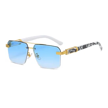 Novo de grandes dimensões sem aro Quadrado Óculos de sol dos Homens de 2022, a Marca de Luxo da Moda de Óculos de Sol Para Mulheres Sombra Óculos Gafas De Sol UV400 1