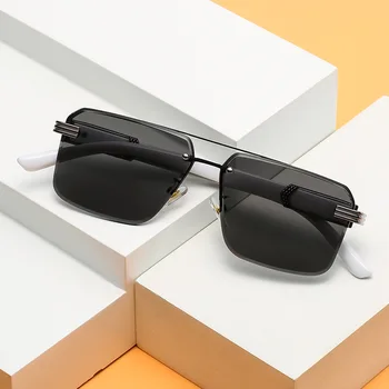 Novo de grandes dimensões sem aro Quadrado Óculos de sol dos Homens de 2022, a Marca de Luxo da Moda de Óculos de Sol Para Mulheres Sombra Óculos Gafas De Sol UV400 3