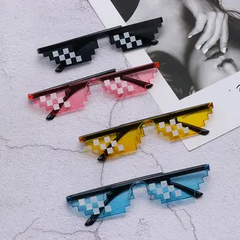 NOVO Design Engraçado Mosaico de Óculos de sol Bandido Vida de Óculos de Sol Pixel Preto Retro Gamer Robô de Óculos de sol a Festa de Aniversário de Cosplay Favores