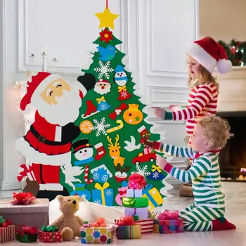 Novo DIY Senti Árvore de Natal com Boneco de neve Advento Calendário Pendurado na Parede Enfeite Decoração de Natal de Presentes para festas