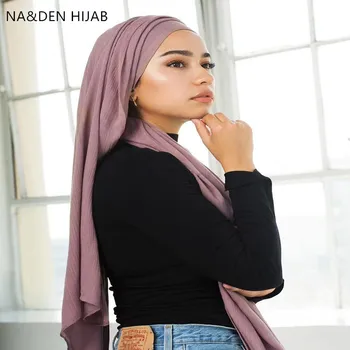 Novo HI-Q Puro mini chiffon plissado sólido xale foulard Muçulmano echarpe mulheres lenço hijabs bandana 18 cores envio rápido 10pcs