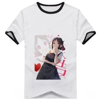 Novo quente Kaguya-sama: o Amor É Guerra anime tshirt Shirogane Miyuki Shinomiya Kaguya Unissex Casual Manga Curta Camiseta bonito imprimir Tee 3