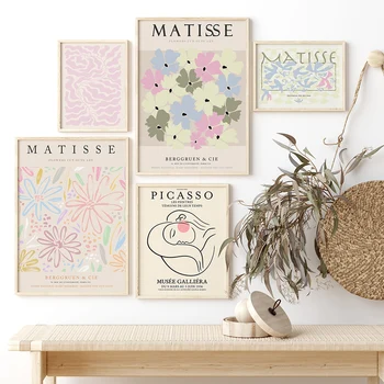 Nórdicos, Matisse, Picasso dinamarquês Pastel Estética Impressão de Parede em tons Pastel e Estampas de Arte Moderna de Lona PaintingsPosters Sala de estar