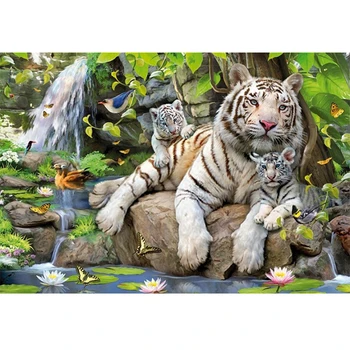 O tigre DIY 5D Completo Quadrado Bordado de Diamante Cristais de Diamante Mosaico de imagens de animais Strass Diamante Pintura, Ponto Cruz