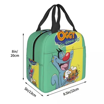 Oggy E As Baratas Isolados de Sacos de Almoço para as Mulheres, Comédia de TV Resuable Térmica Cooler Caixa de Bento Crianças de Crianças de uma Escola 3