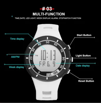 OHSEN Digital de Mulheres Relógios Impermeável Vermelho Moda Eletrônica Led ladies Watch Casal Relógio para Mulheres, Homens Amante de Relógios do Esporte 4