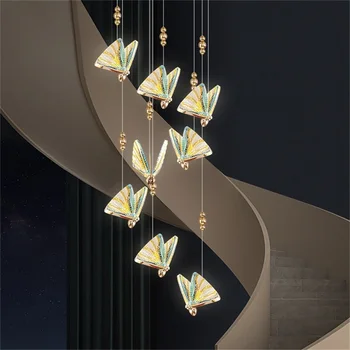 OULALA Nórdicos Borboleta Lustre Luminárias de Lâmpadas Modernas Luzes Pingente Casa LEVOU para Escadas, Hall 3